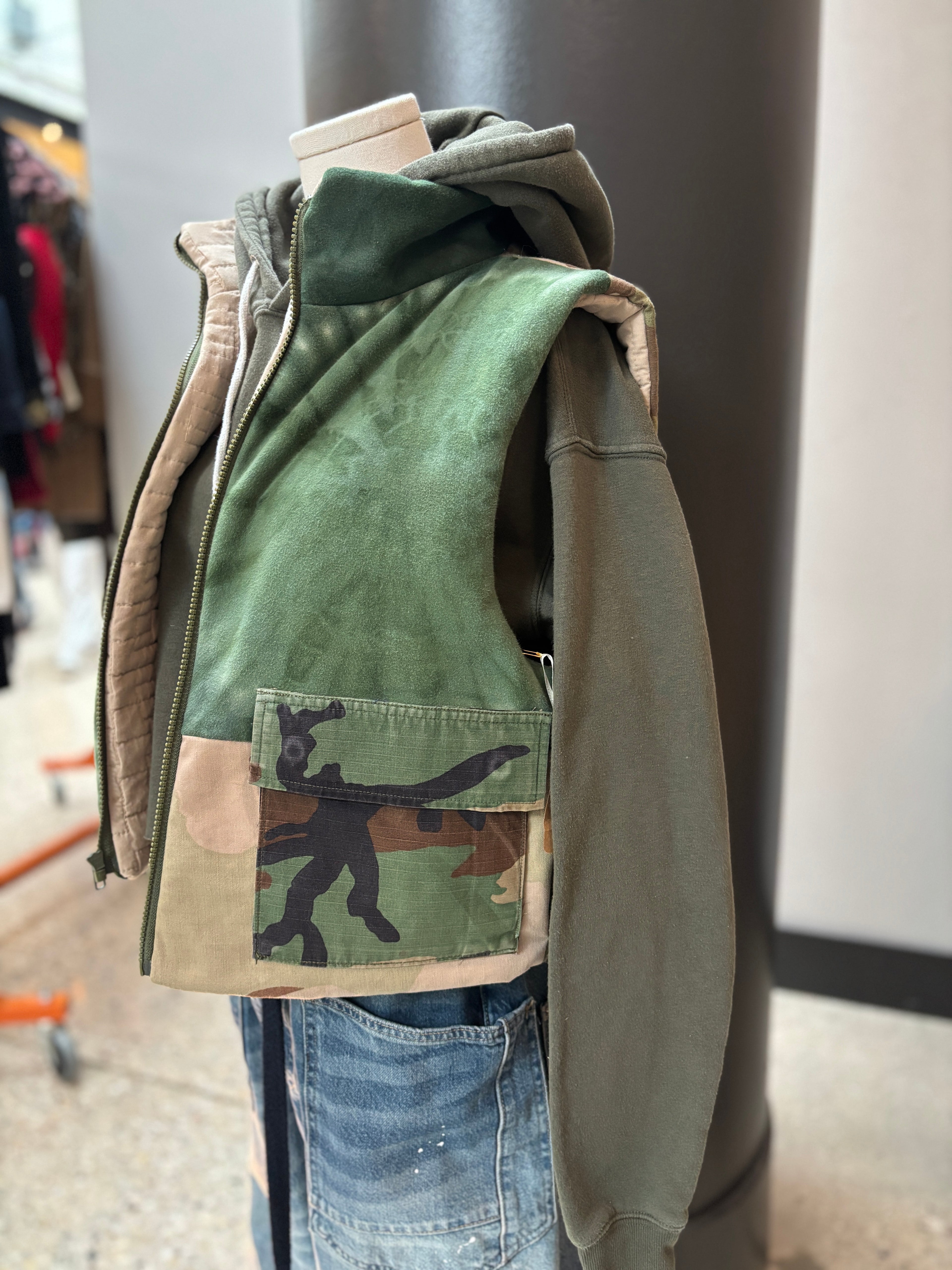 Milwaukee Bucks Camo Patchwork Vest — Size S