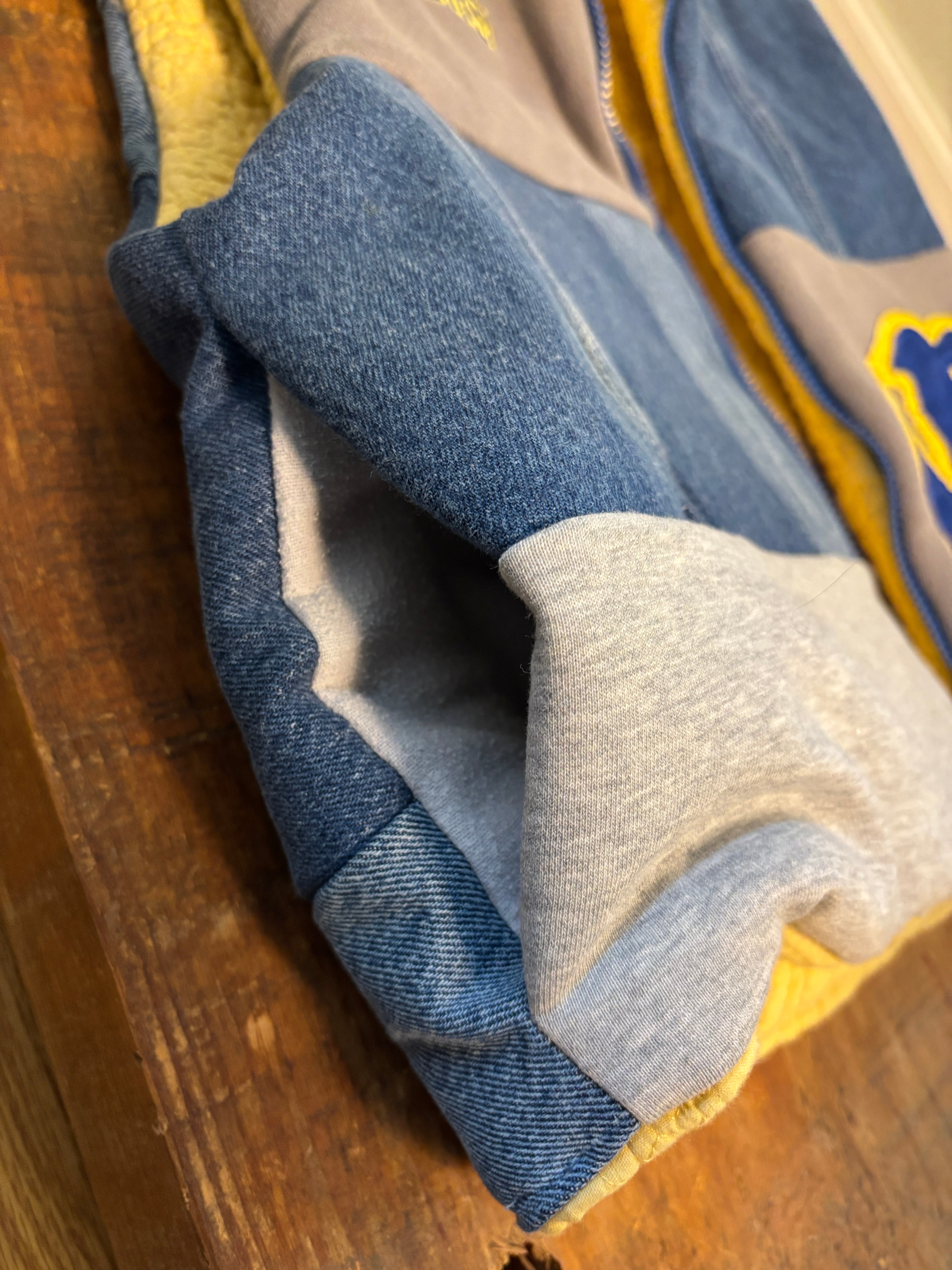 Milwaukee Brewers Denim Patchwork Vest — Size S