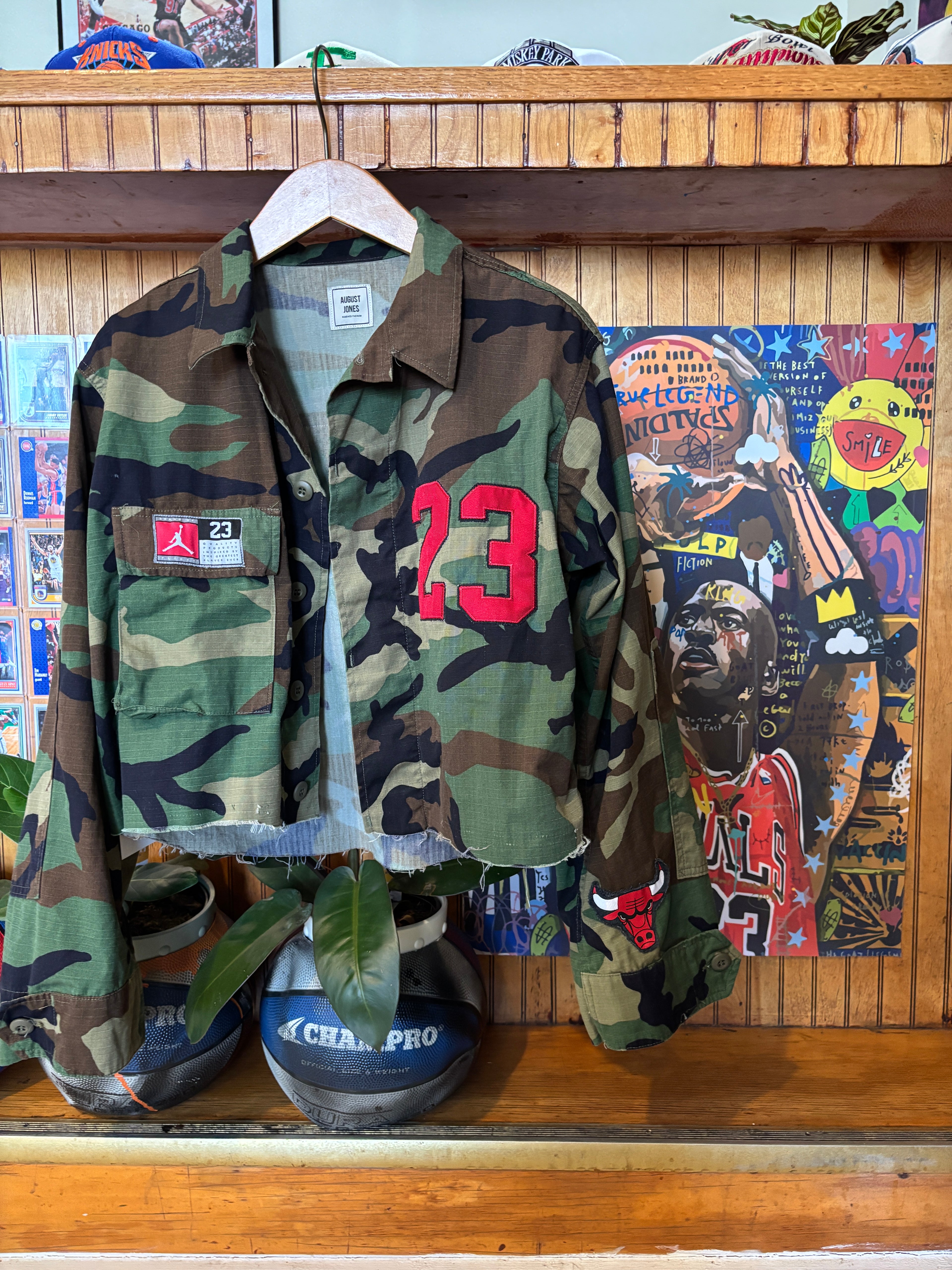 Chicago Bulls Camo Military Jacket — Size M