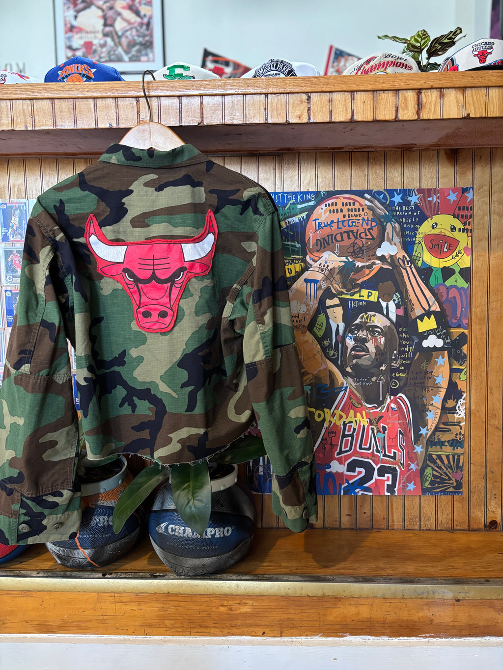 Chicago Bulls Camo Military Jacket — Size M