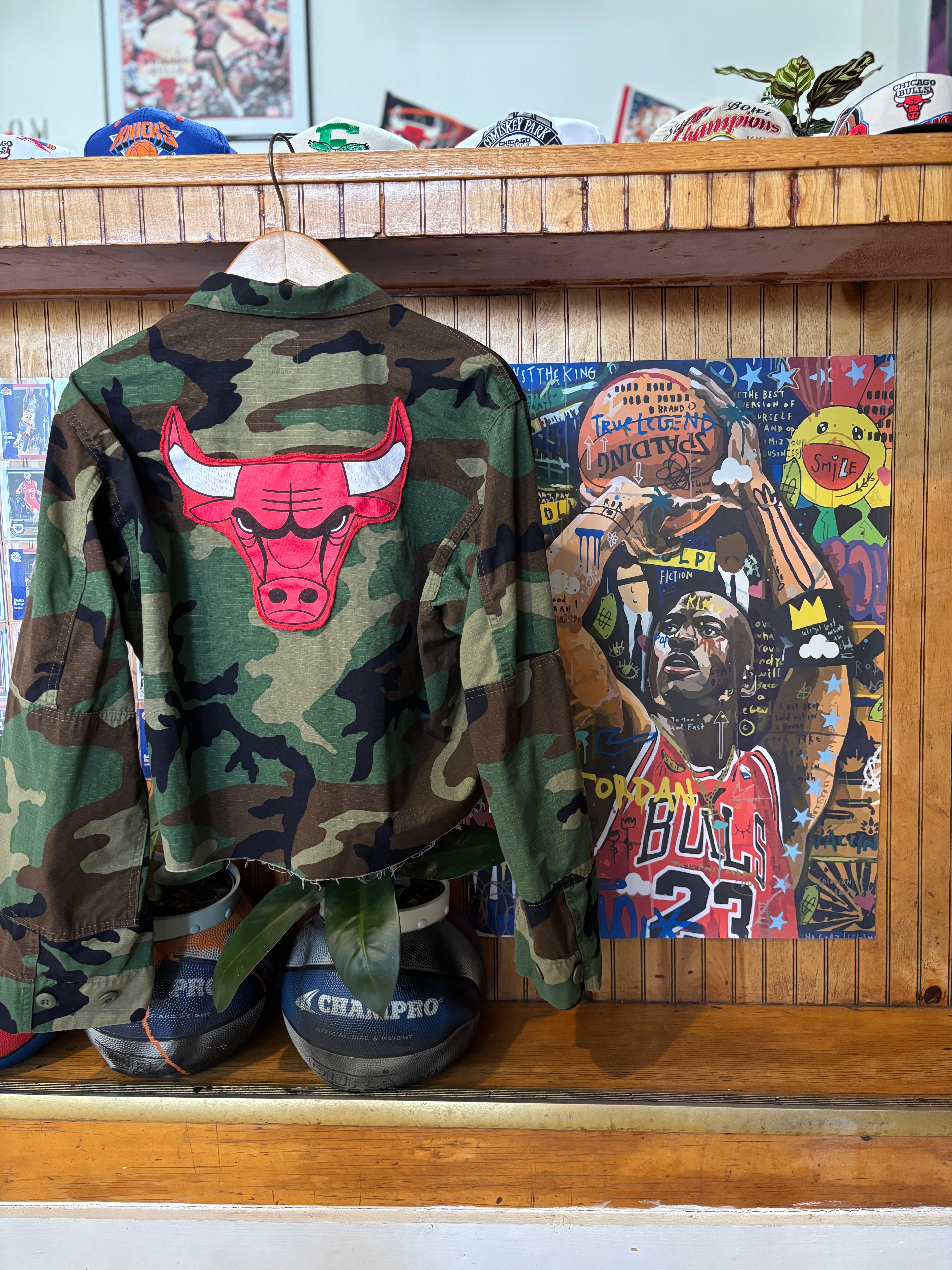 Chicago Bulls Camo Military Jacket — Size M