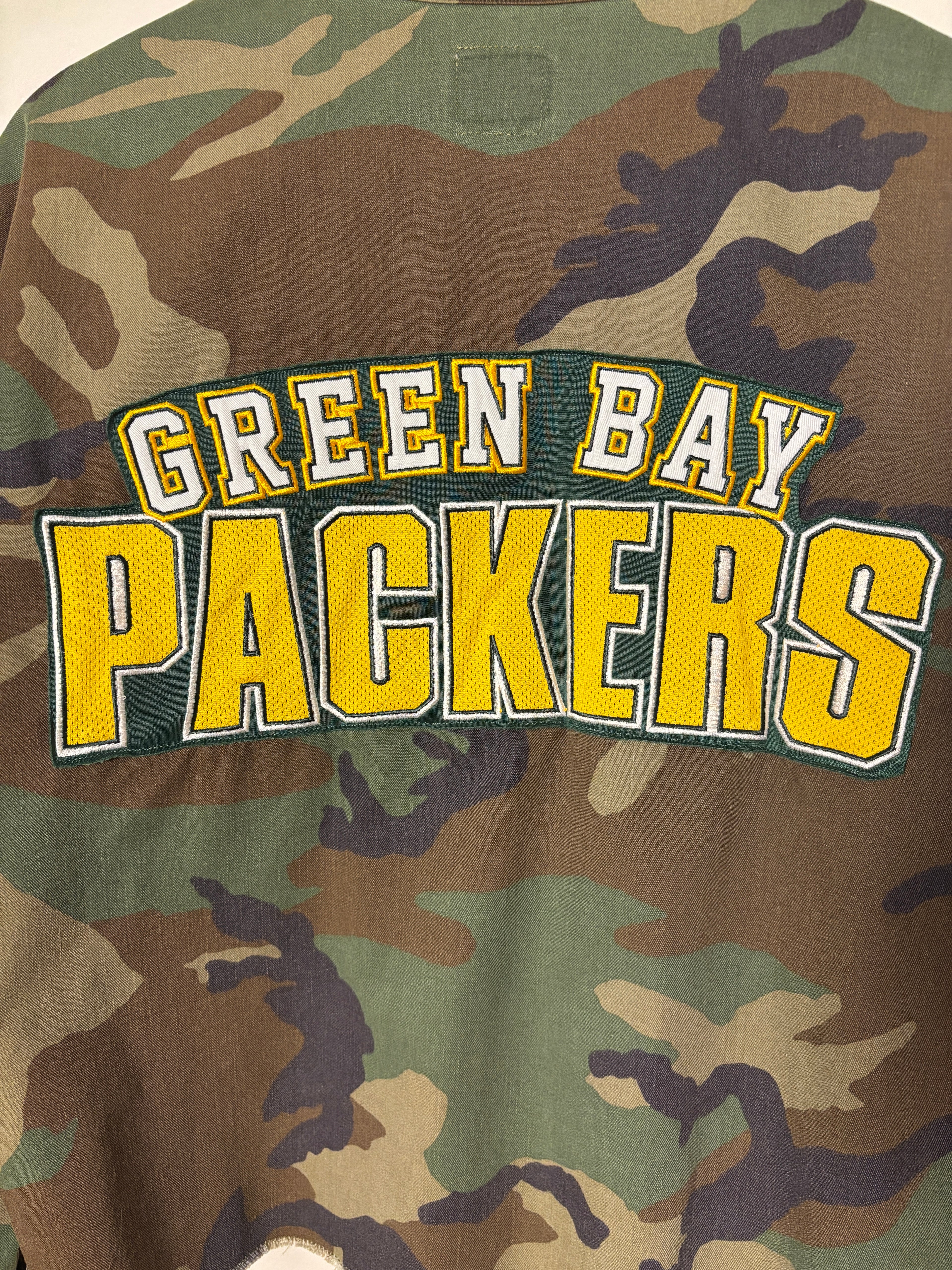 Green Bay Packers Camo Military Jacket — Size L/XL