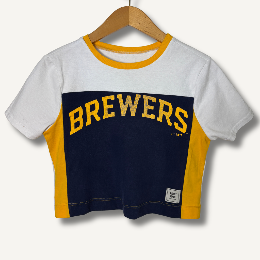 Reworked Cropped Milwaukee Brewers Graphic T -Size Small