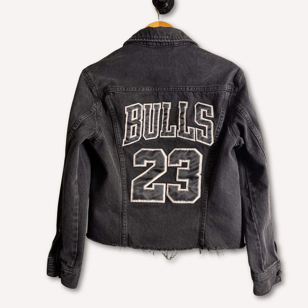 Chicago Bulls Cropped Denim Jacket — Size S