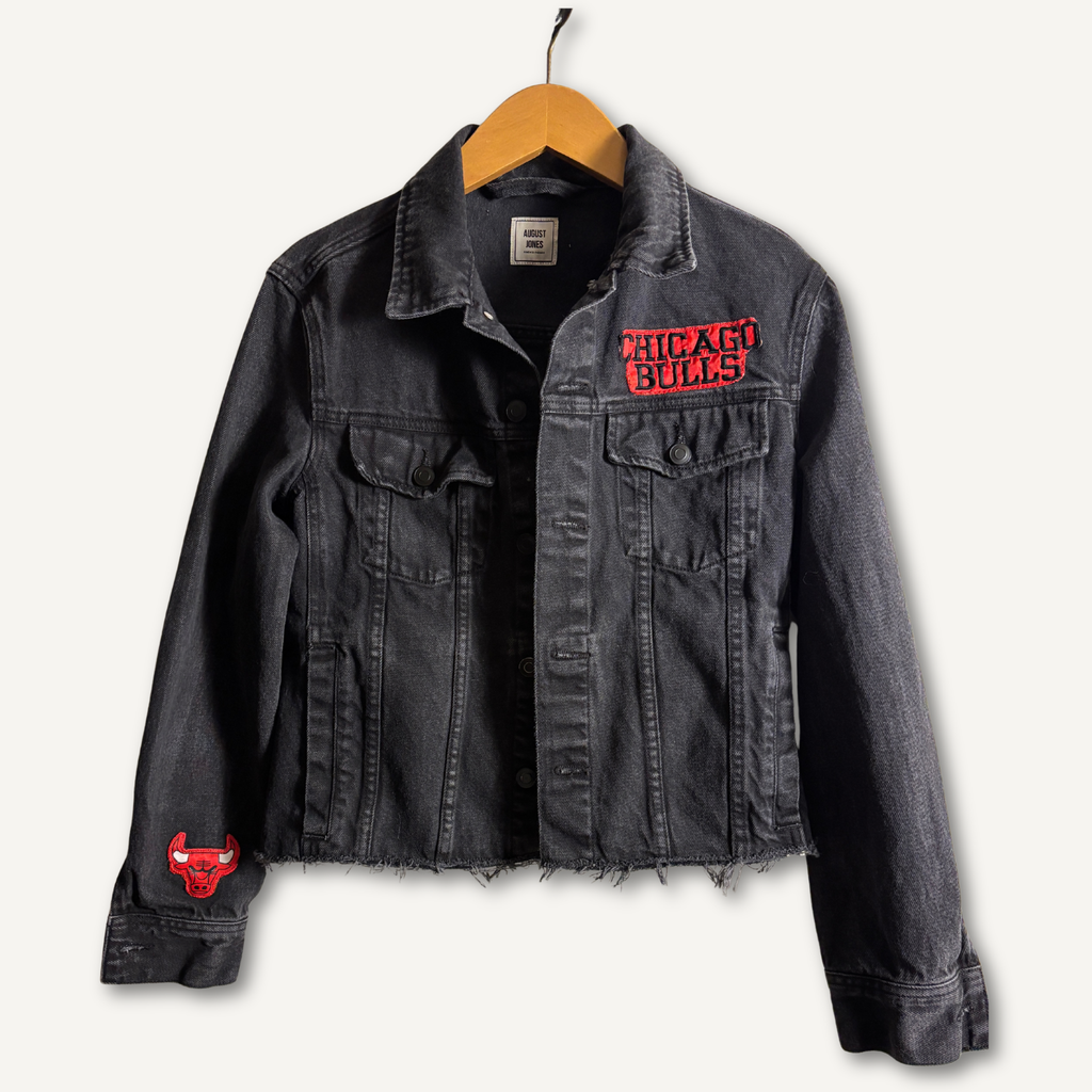 Chicago Bulls Cropped Denim Jacket — Size S