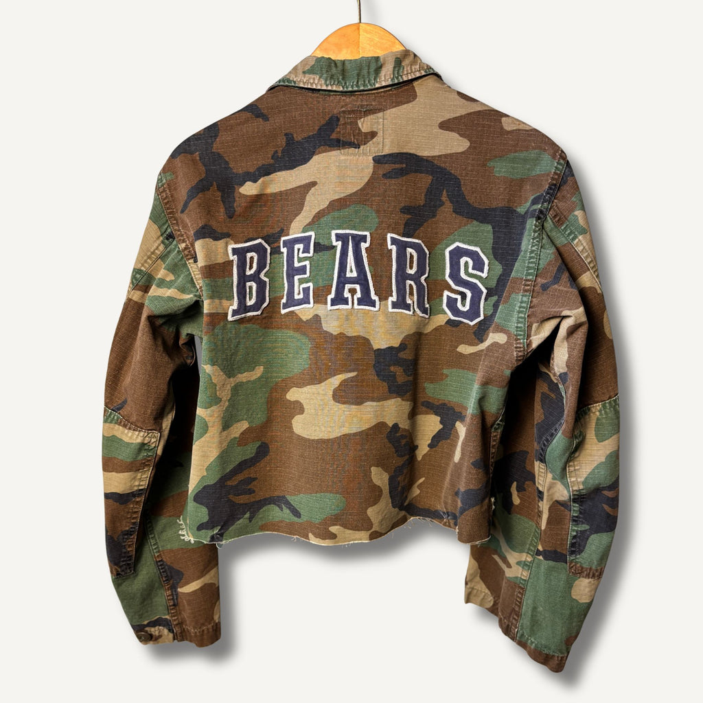 Chicago Bears Cropped Camo Military Jacket — Size S