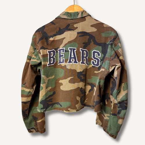 Chicago Bears Cropped Camo Military Jacket — Size S