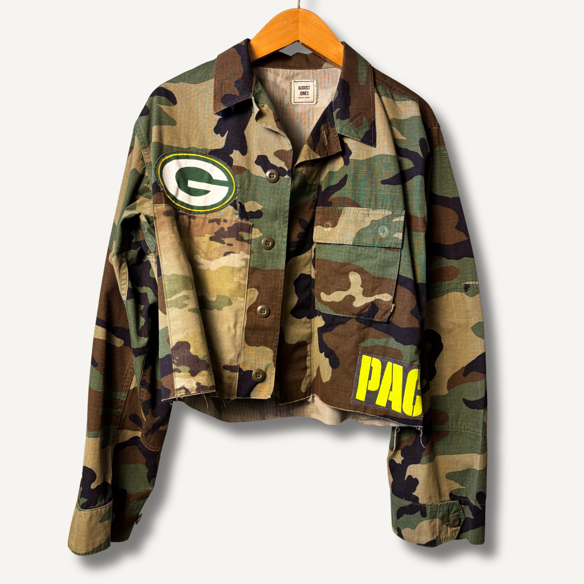 Green Bay Packers Camo Military Jacket — Size M