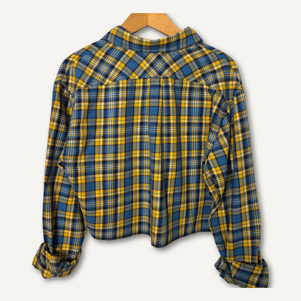 Milwaukee Brewers Cropped Flannel Shirt— Size S