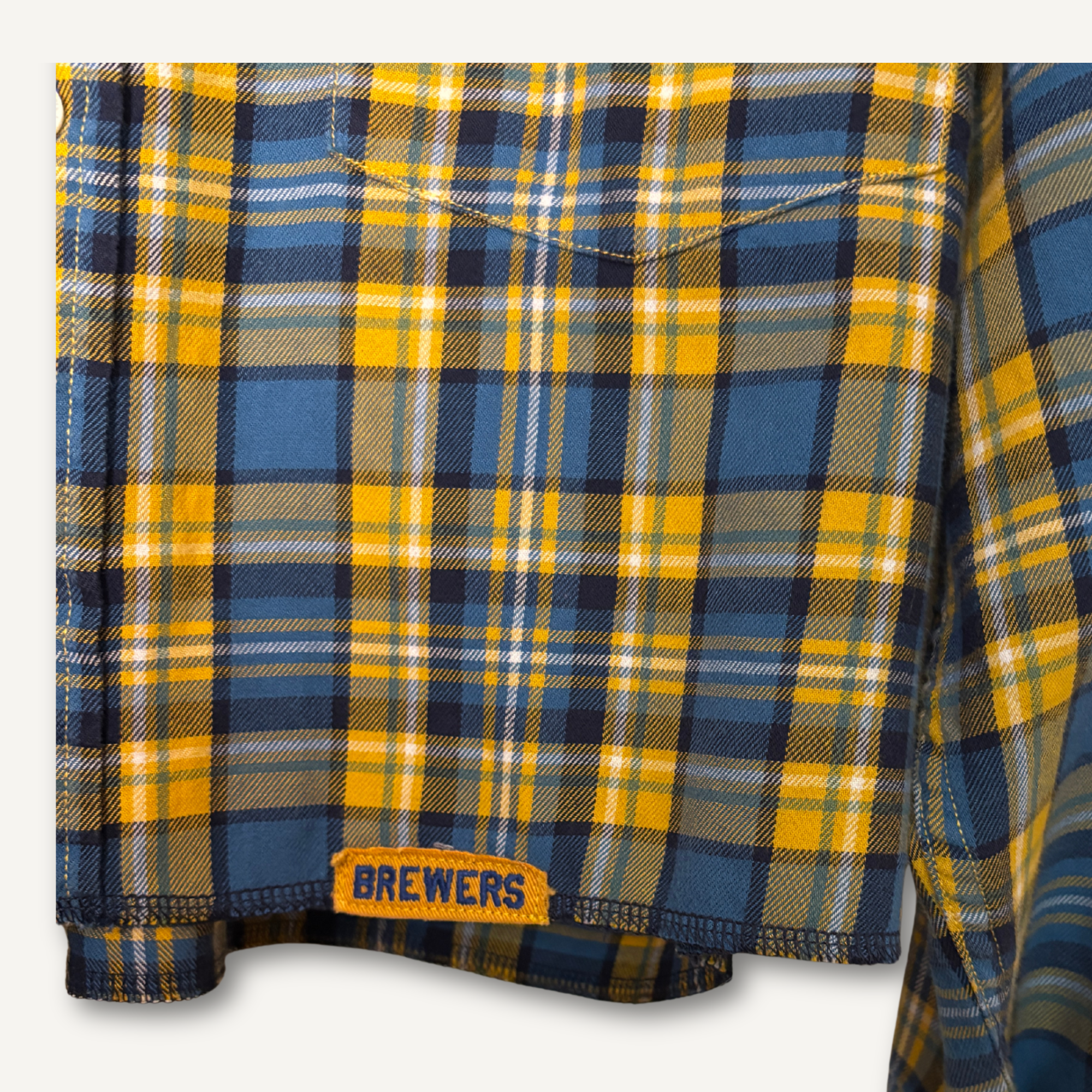 Milwaukee Brewers Cropped Flannel Shirt— Size S