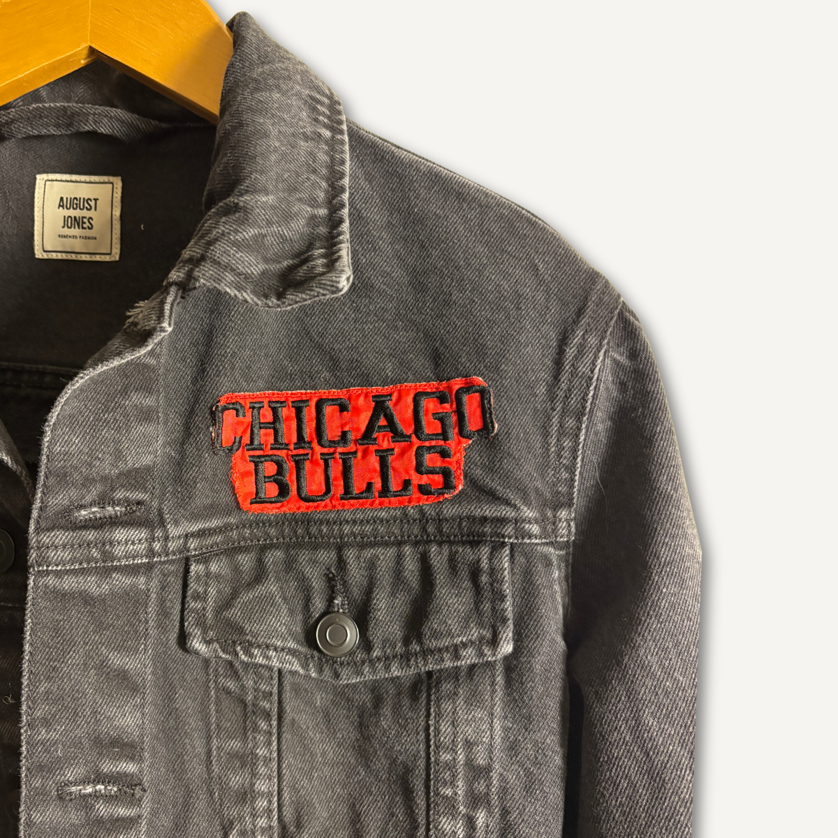 Chicago Bulls Cropped Denim Jacket — Size S
