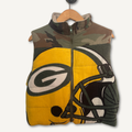 Green Bay Packers Camo Patchwork Vest — Size S
