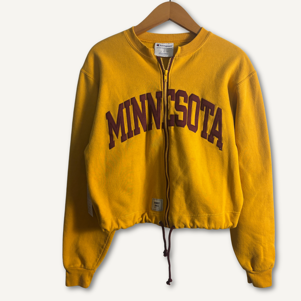 University of Minnesota Zip Through With Drawcord Hem — Size S/M