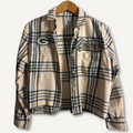 Packers Cropped Flannel— Size S