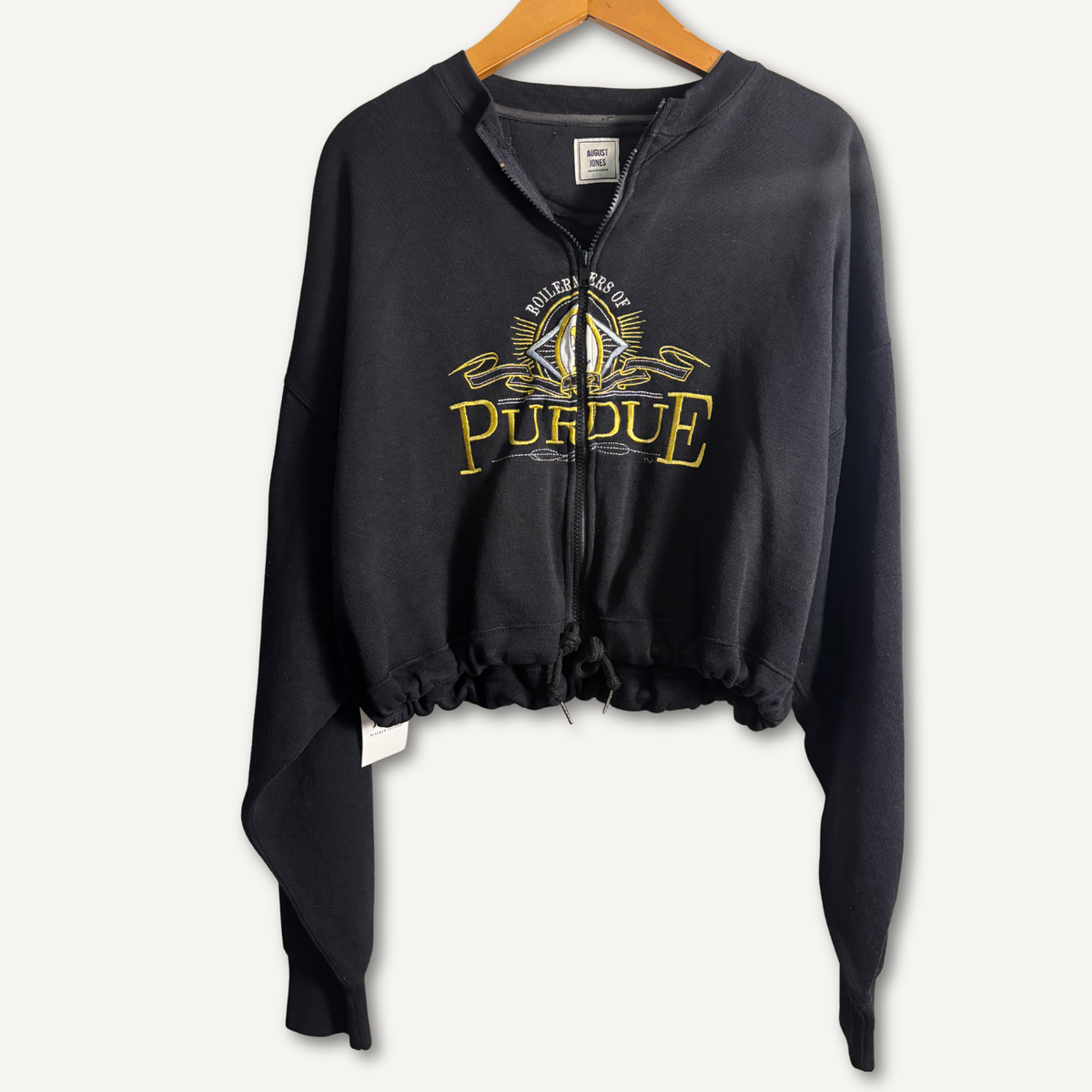Purdue Zip Through With Drawcord Hem — Size XL