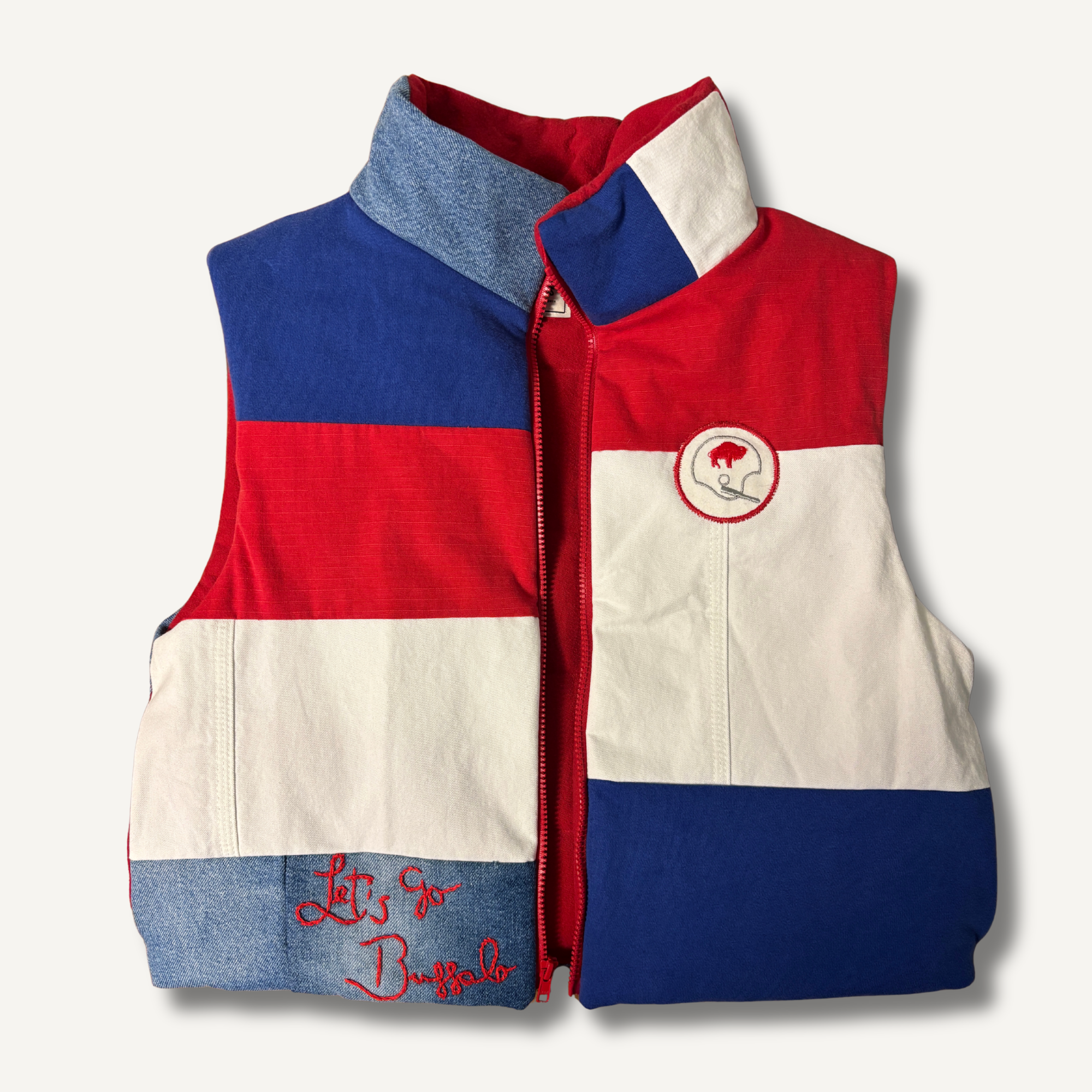 Buffalo Bills Colorblock Patchwork Vest — Size S