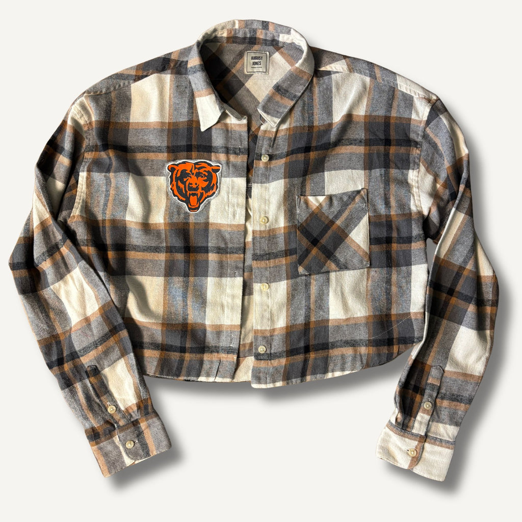 Chicago Bears Cropped Flannel— Size S