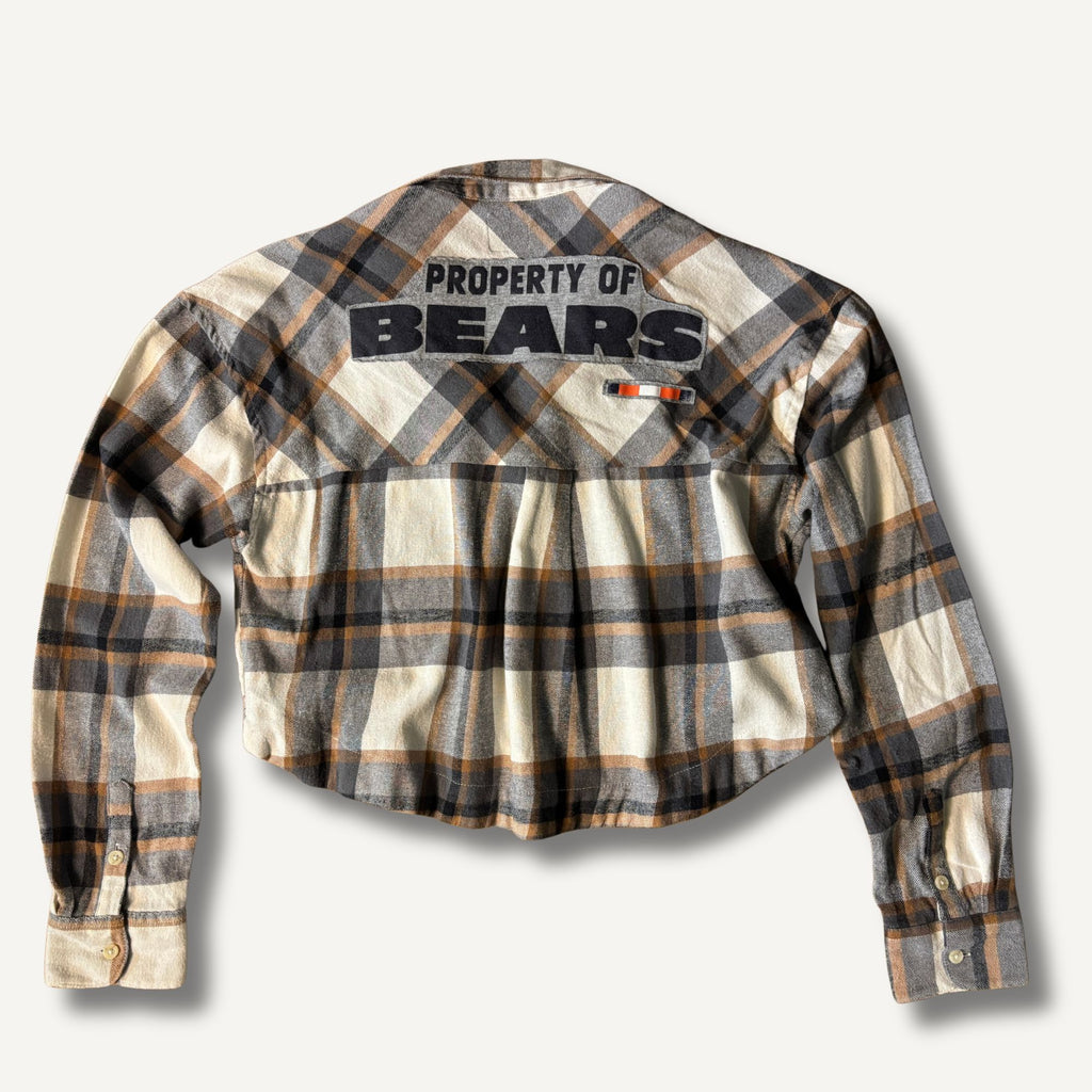 Chicago Bears Cropped Flannel— Size S