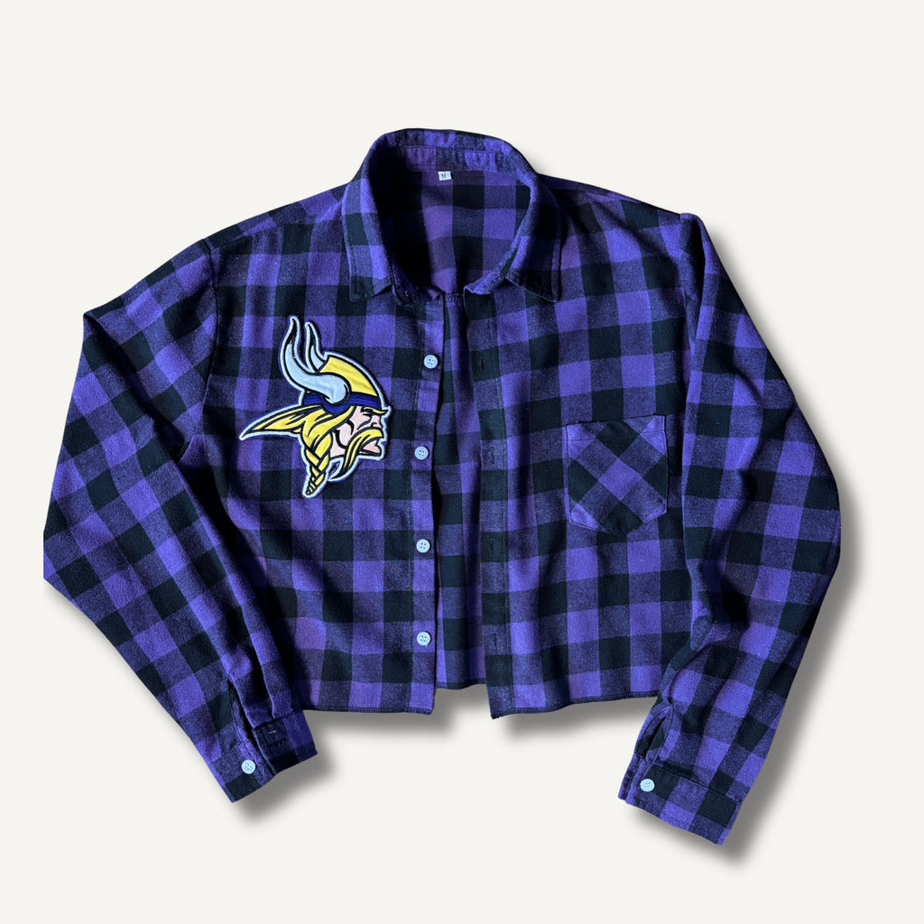 Minnesota Vikings Cropped Flannel— Size S