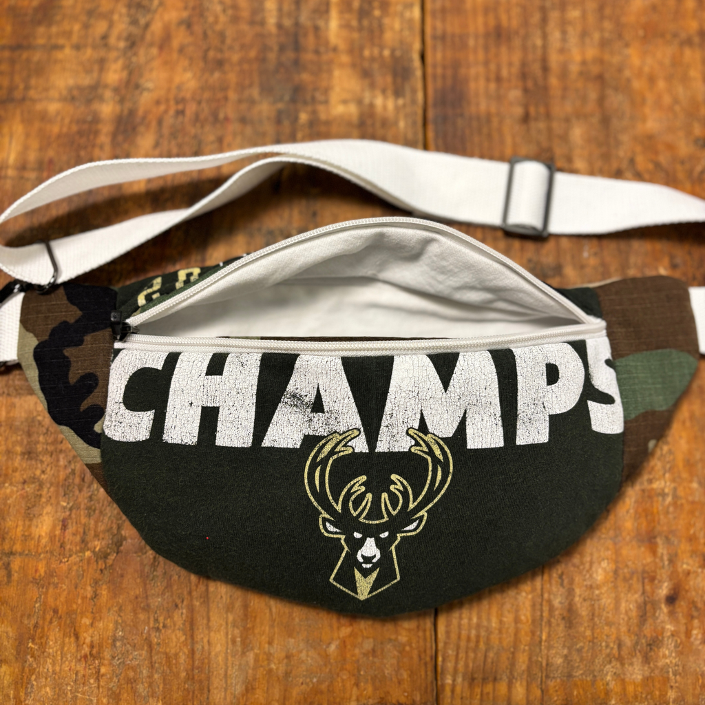 Upcycled Milwaukee Bucks Sling Bag