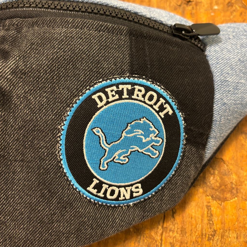 Upcycled Detroit Lions Sling Bag