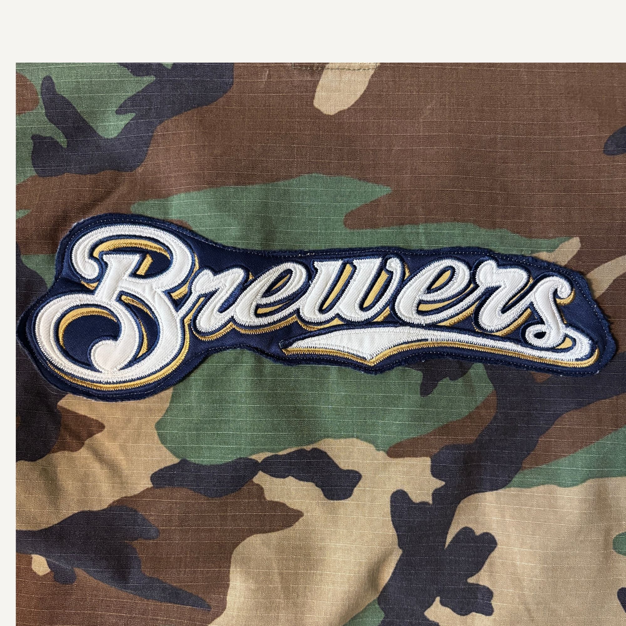Milwaukee Brewers Cropped Camo Military Jacket — Size S