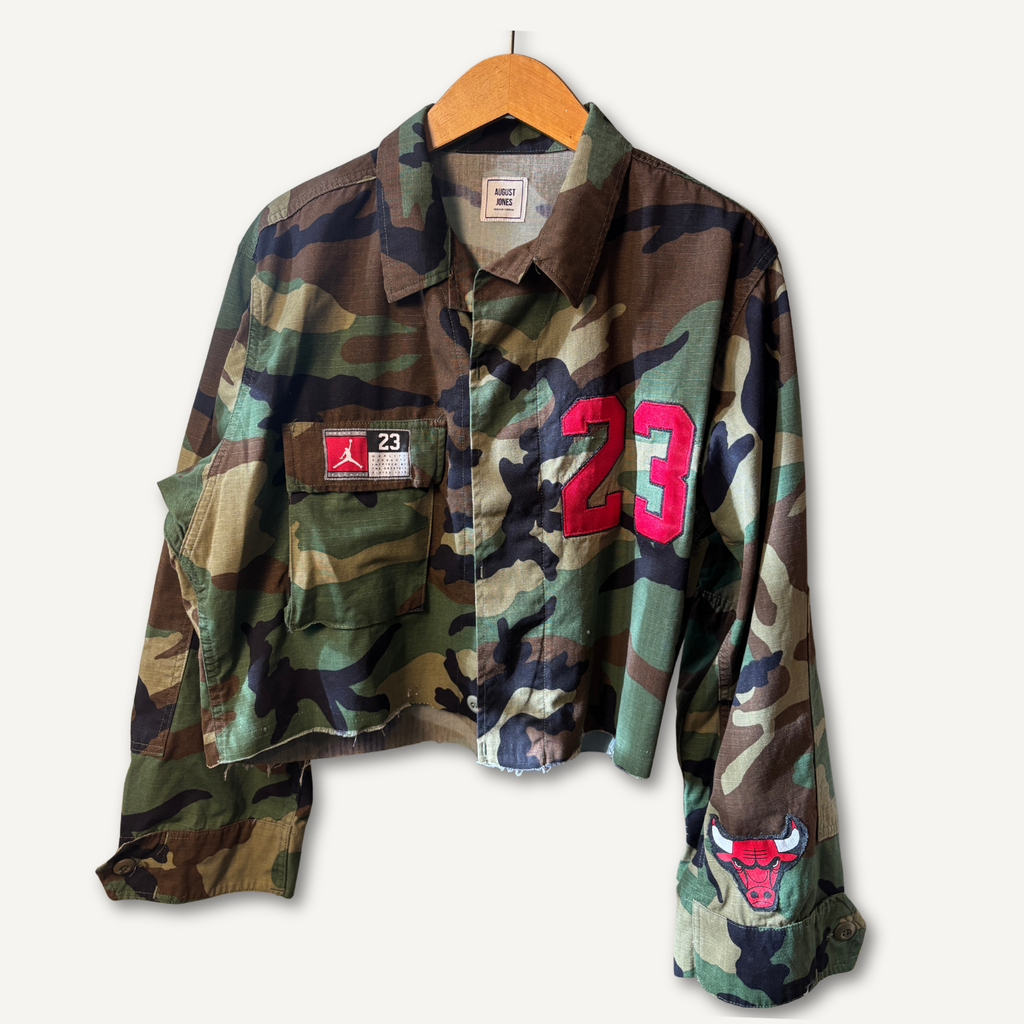 Chicago Bulls Camo Military Jacket — Size M