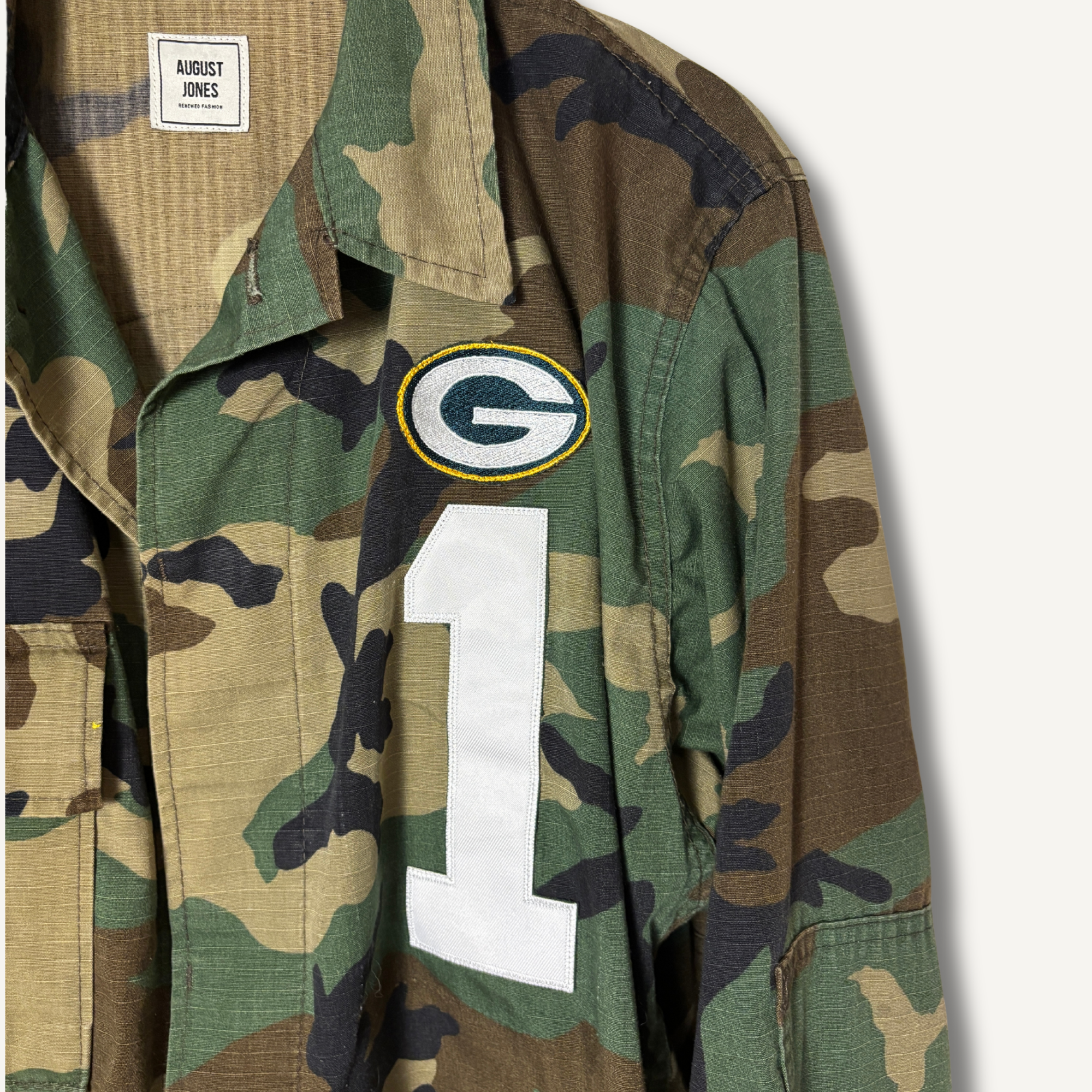 Green Bay Packers Micah Camo Military Jacket — Size M