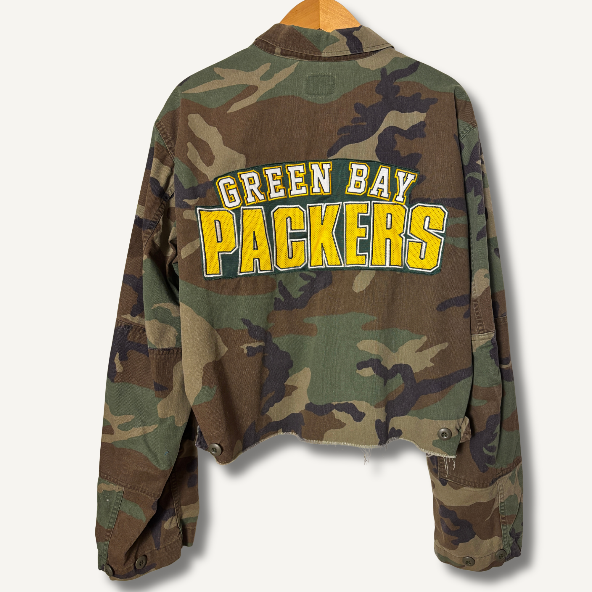 Green Bay Packers Camo Military Jacket — Size L/XL